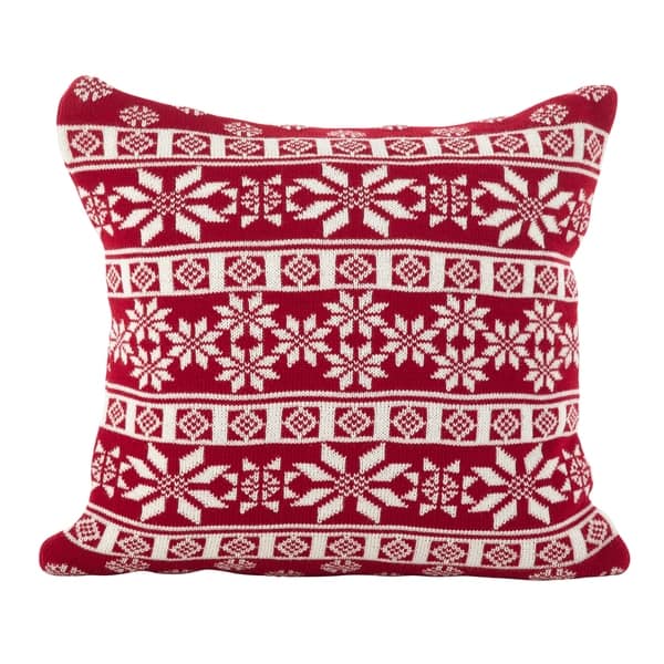 slide 2 of 2, Winter Snowflake Nordic Design Accent Cushion Poly Filled Throw Pillow