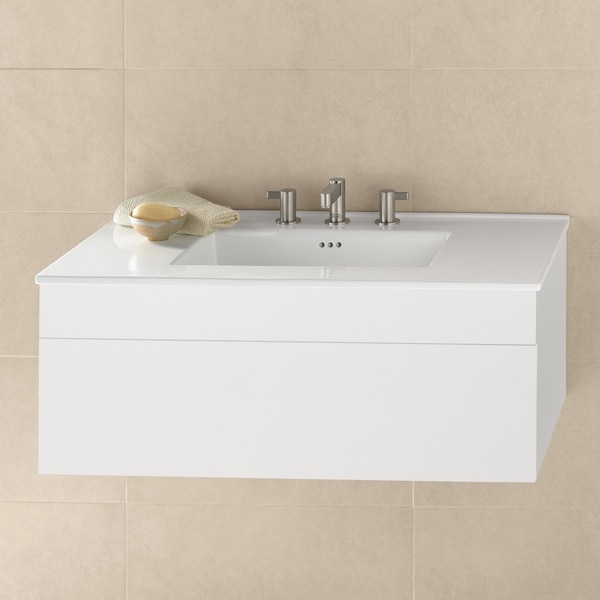 Ronbow Rebecca 36 Bathroom Vanity Set With Ceramic Sinktop Glossy White Overstock 18058755