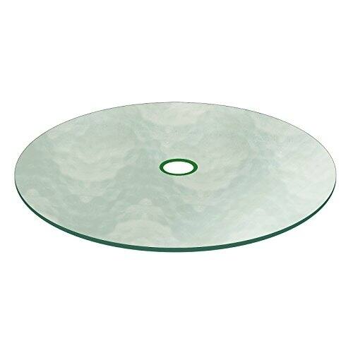 Aquatex Patio Round Glass Table Top Flat Tempered W/ 2-1/4" Hole