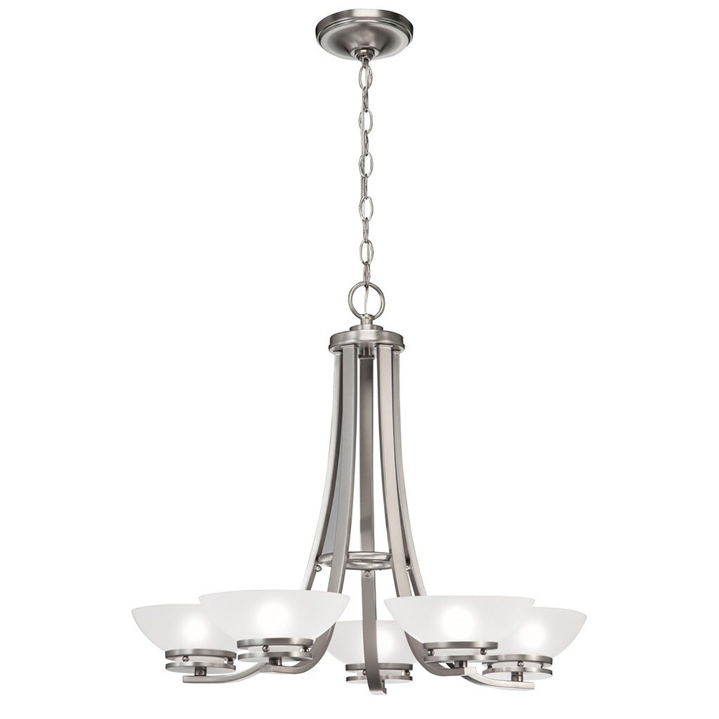 Aztec Lighting Transitional 5-light Brushed Nickel Halogen Chandelier - Chandeliers For Bedrooms by Overstock.com