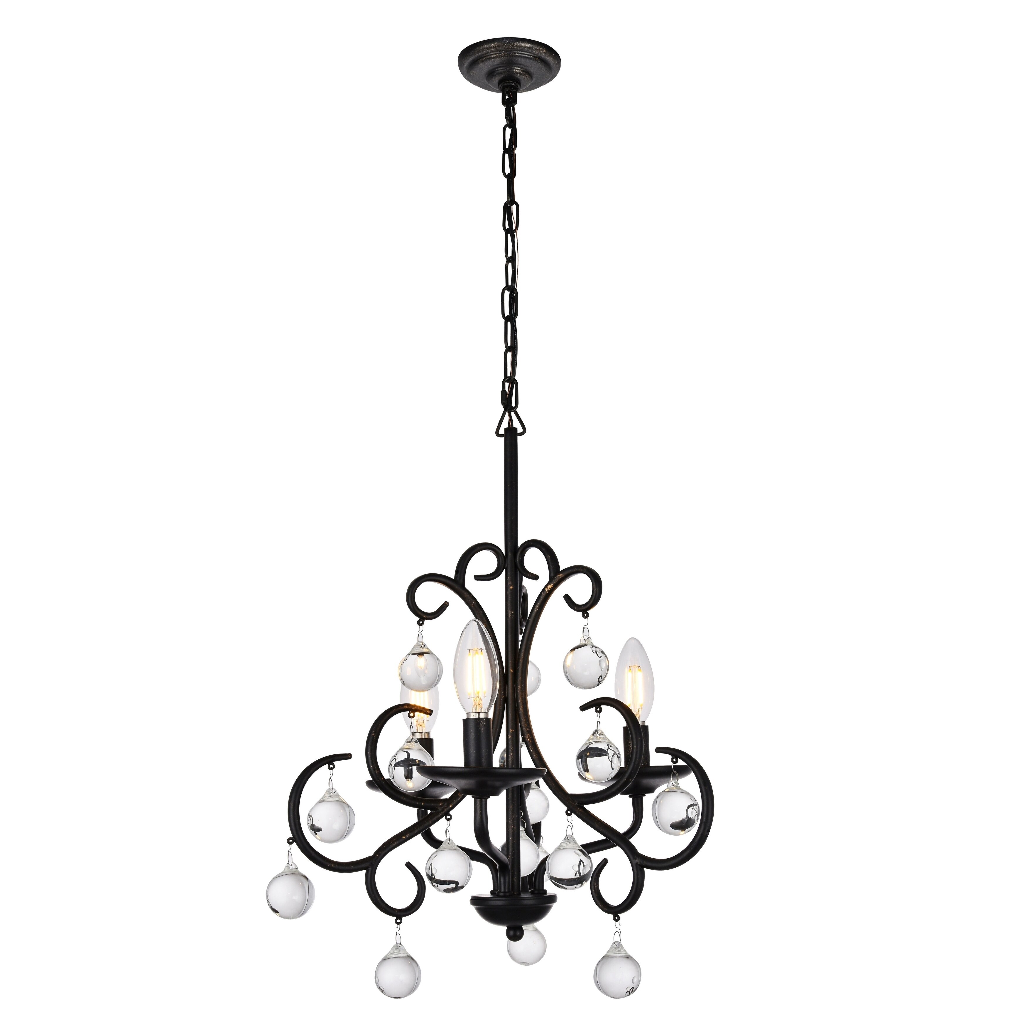 Reign Collection Pendant D15 H18.7 Lt:3 Dark Bronze Finish (Dark bronze) - Chandeliers For Bedrooms by Overstock.com