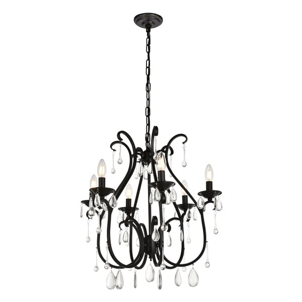 Regan Collection Chandelier D22 H25 Lt:6 Dark Bronze Finish