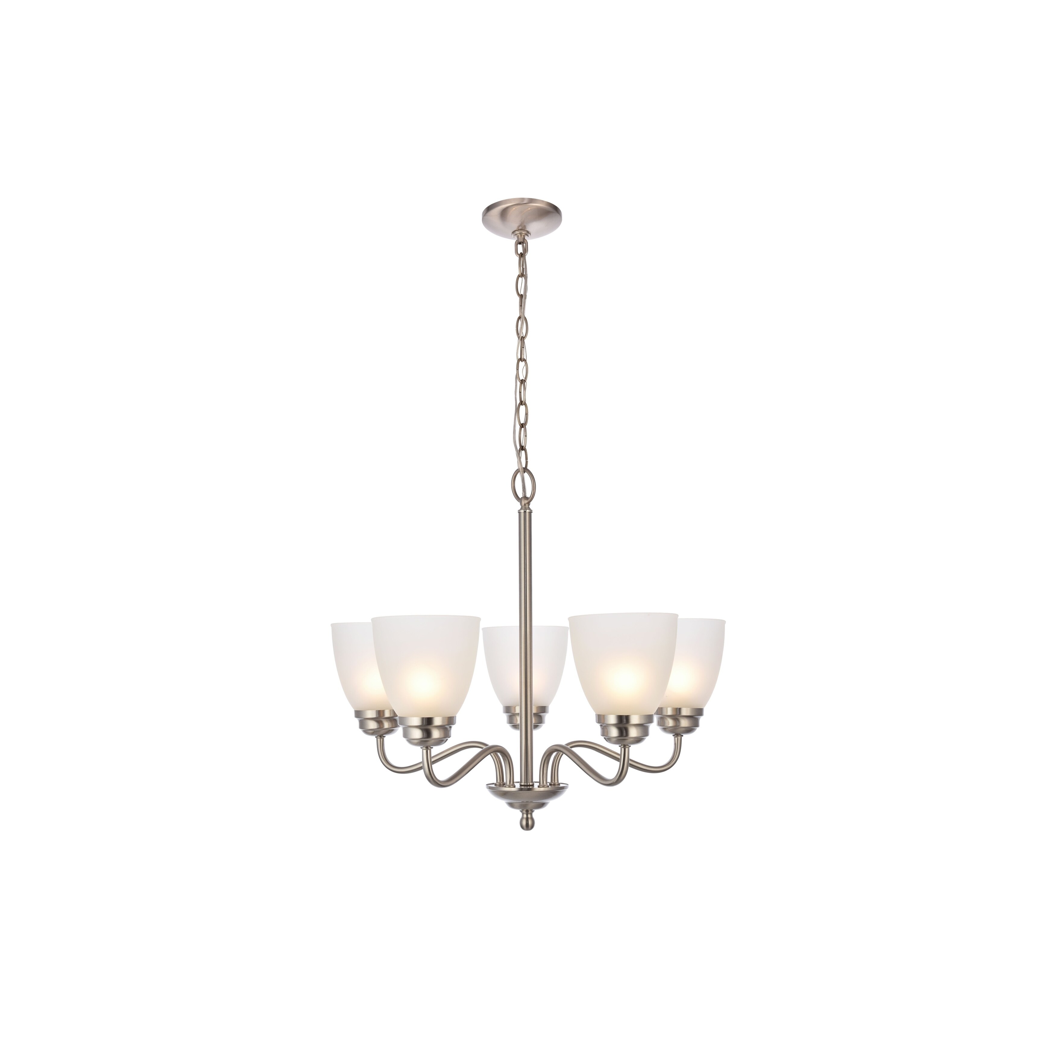 Bale Collection Chandelier D23.1 H20.2 Lt:5 Brushed Nickel Finish (Brushed nickel) - Chandeliers For Bedrooms by Overstock.com