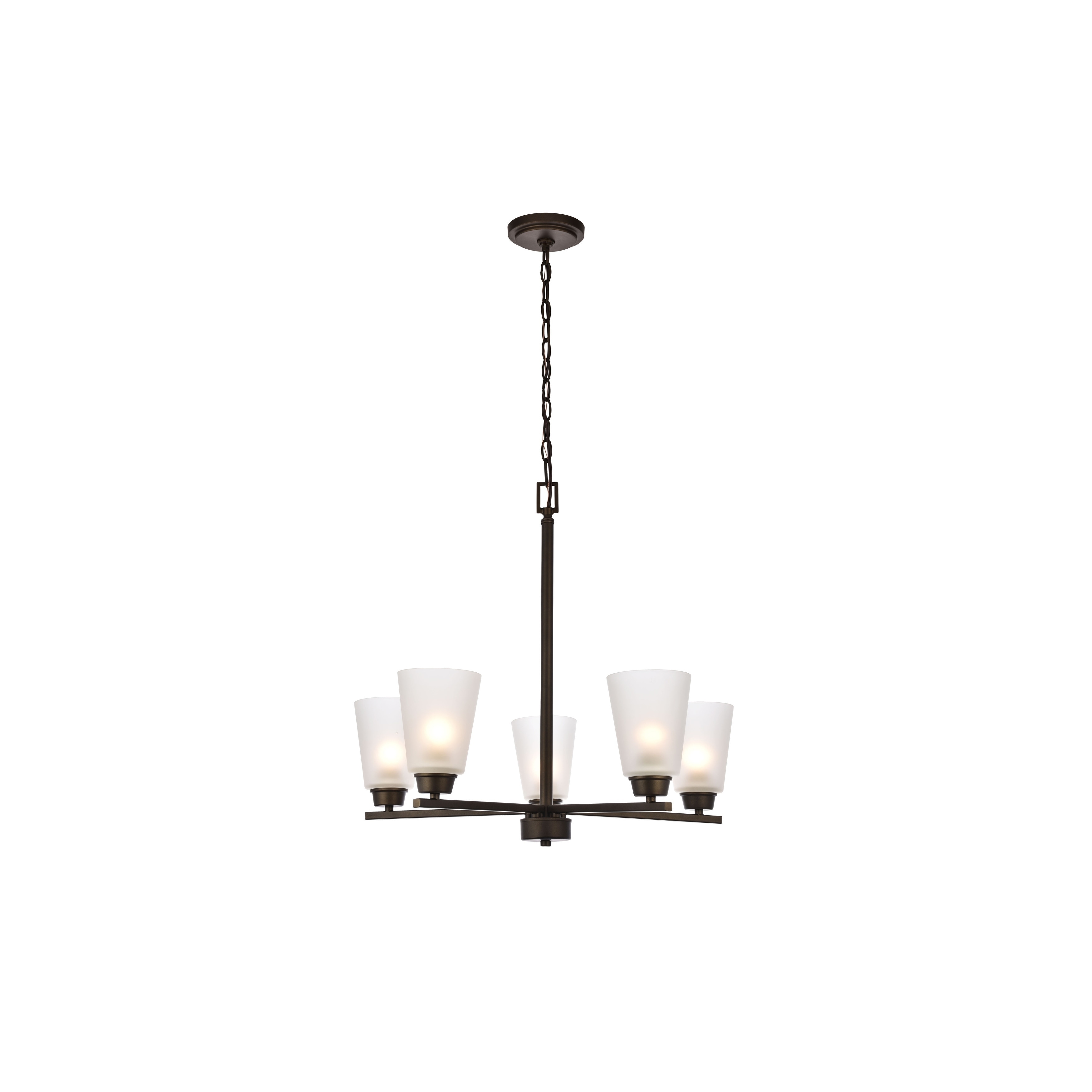 Biff Collection Chandelier D24 H22 Lt:5 Oil rubbed bronze Finish (Oil Rubbed bronze) - Chandeliers For Bedrooms by Overstock.com