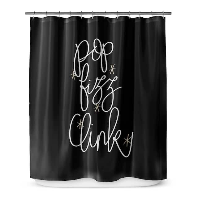 POP FIZZ CLINK Shower Curtain by Kavka Designs