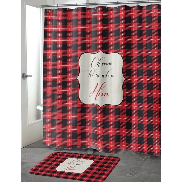 OH COME LET US ADORE HIM Shower Curtain by Kavka Designs