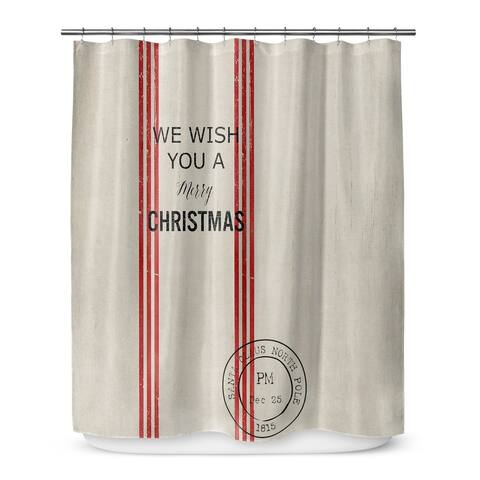 WE WISH YOU A MERRY CHRISTMAS Shower Curtain by Terri Ellis