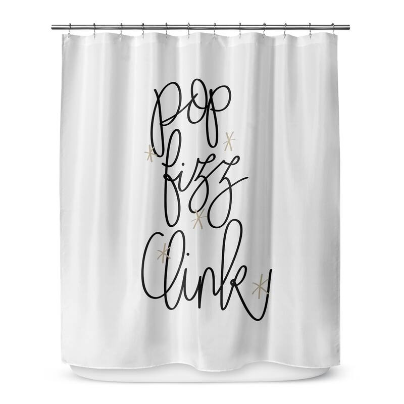 POP FIZZ CLINK Shower Curtain by Kavka Designs