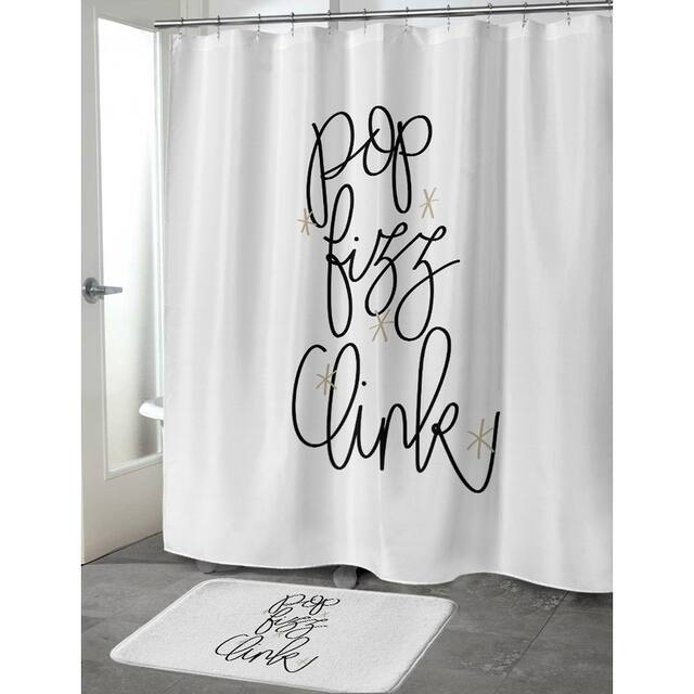 POP FIZZ CLINK Shower Curtain by Kavka Designs