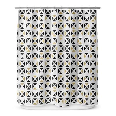 GOLD, BLACK and WHITE 6 Shower Curtain by Kavka Designs