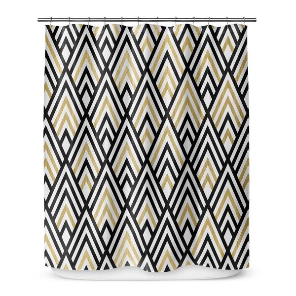 Size: 70x72 - PLUAVC2632SPLSC Gold/Grey/Black - KAVKA Designs Lets Do This Shower Curtain, 