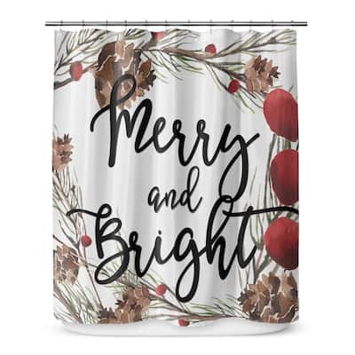 MERRY and BRIGHT Shower Curtain by Rosa Vila