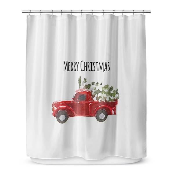 Shop Christmas Truck Shower Curtain By Terri Ellis Ships To