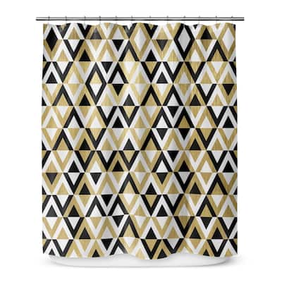 GOLD, BLACK and WHITE 5 Shower Curtain by Terri Ellis