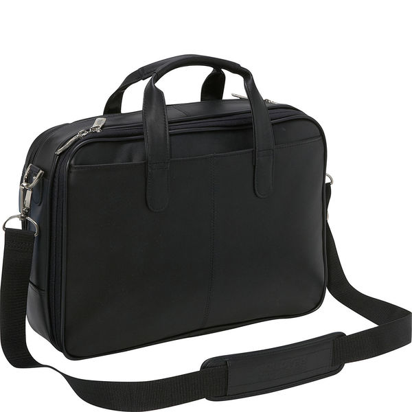 kenneth cole reaction manhattan leather double gusset laptop briefcase