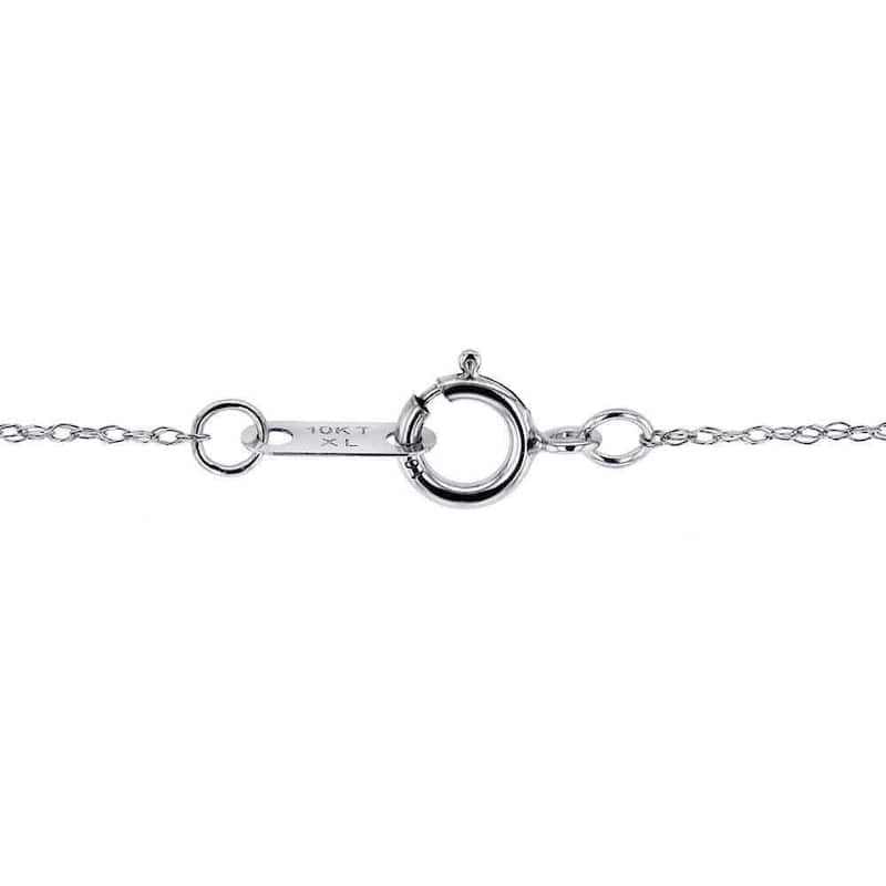 Annello by Kobelli 10k White Gold Solitaire Diamond Accent Cross Pendant Flared Design
