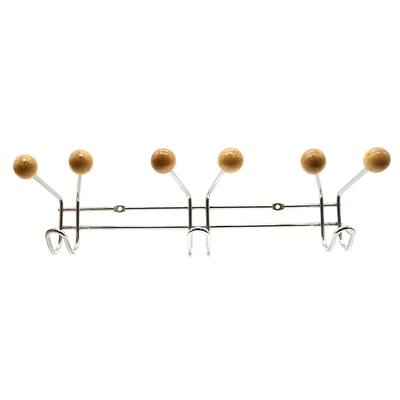 Wall Mounted Coat Rack 9 Hooks Chrome for Towel Hat Entryway - 16.8 H x 3 W x 4 H