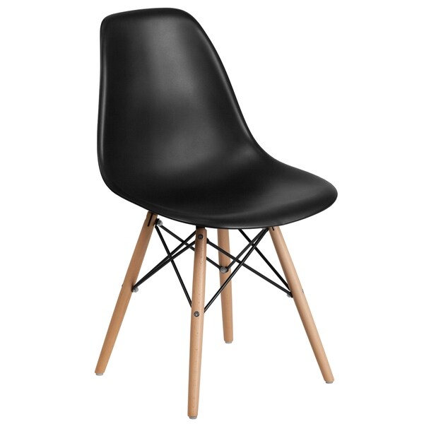 Plastic Side Chair/Wood Legs