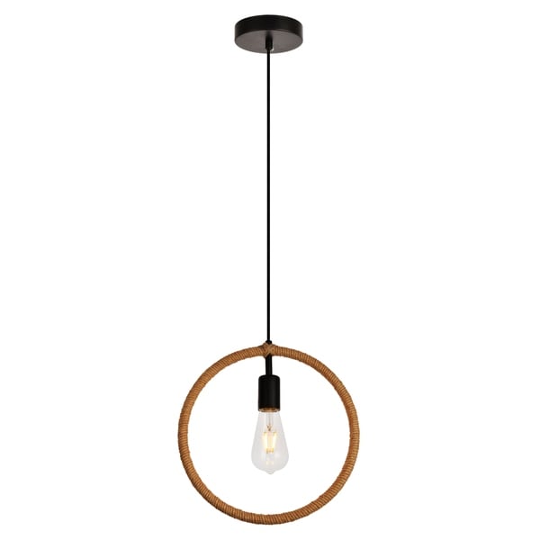 Gerrit Collection Pendant D12.4 H12.8 Lt:1 Black and Brown Finish