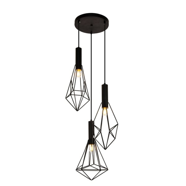 Jago Collection Pendant D16.0'' H30.4 Lt:3 Black Finish