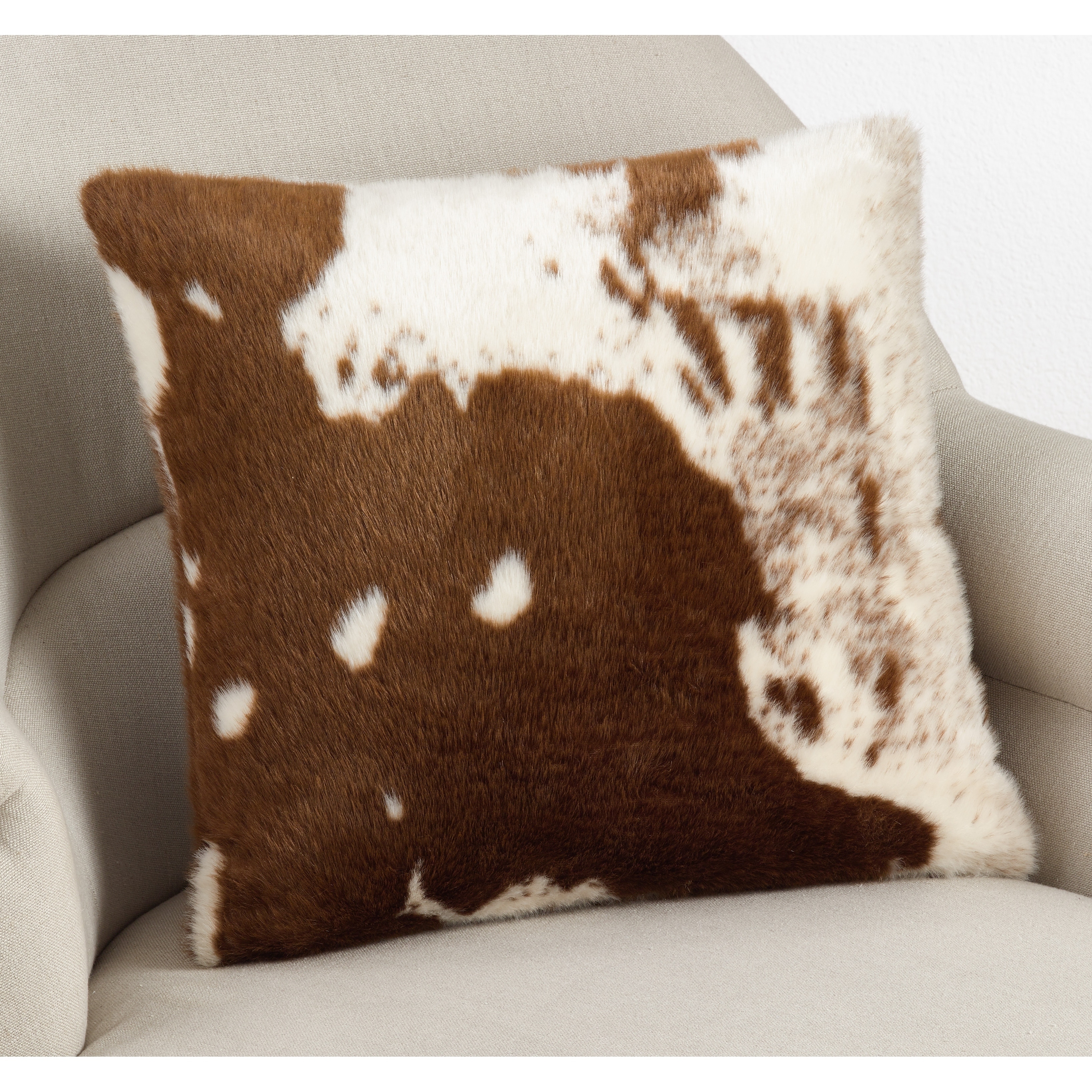 Shop Urban Faux Cowhide Poly Filled Throw Pillow Overstock