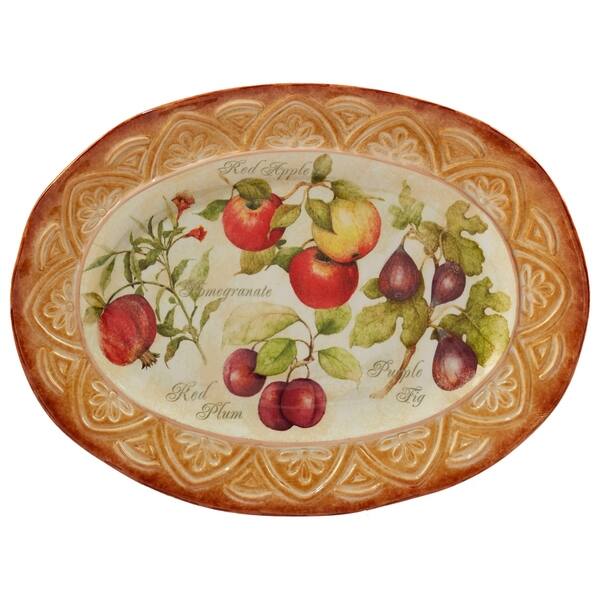 Certified International Tuscan Fruit Oval Platter - Overstock - 18063752