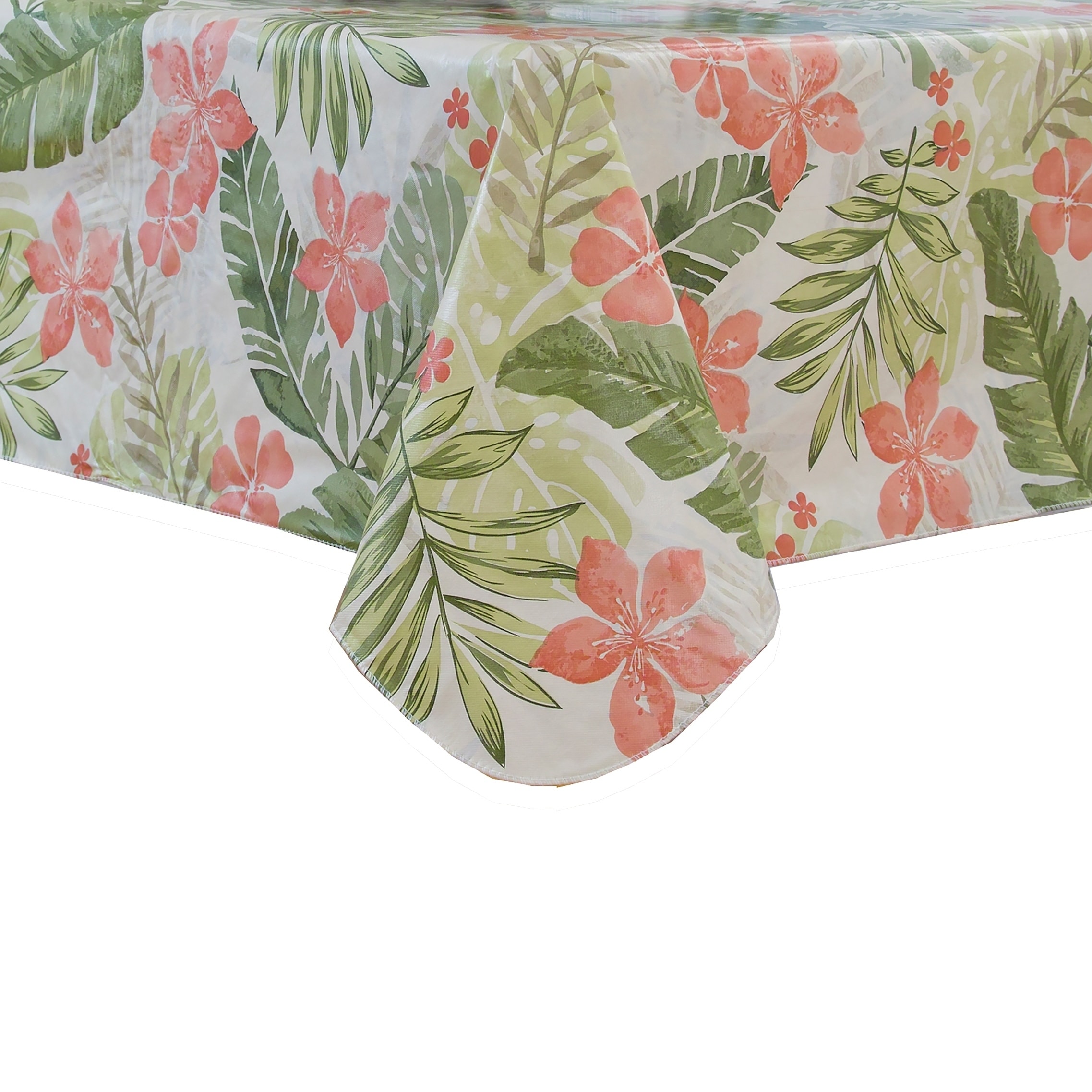 Tropics Vinyl Tablecloth With Polyester Flannel Backing Overstock 18064114