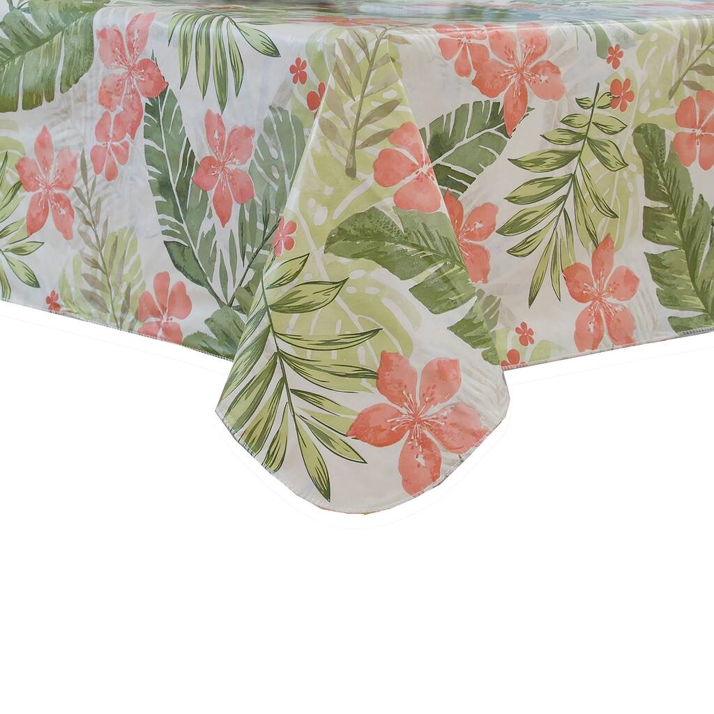 Tropics Vinyl Tablecloth with Polyester Flannel Backing