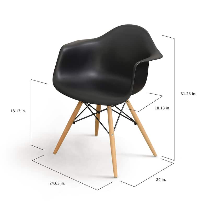 Duff Mid-Century Modern Wood Flared Arm Dining Chairs by Furniture of America (Set of 2)