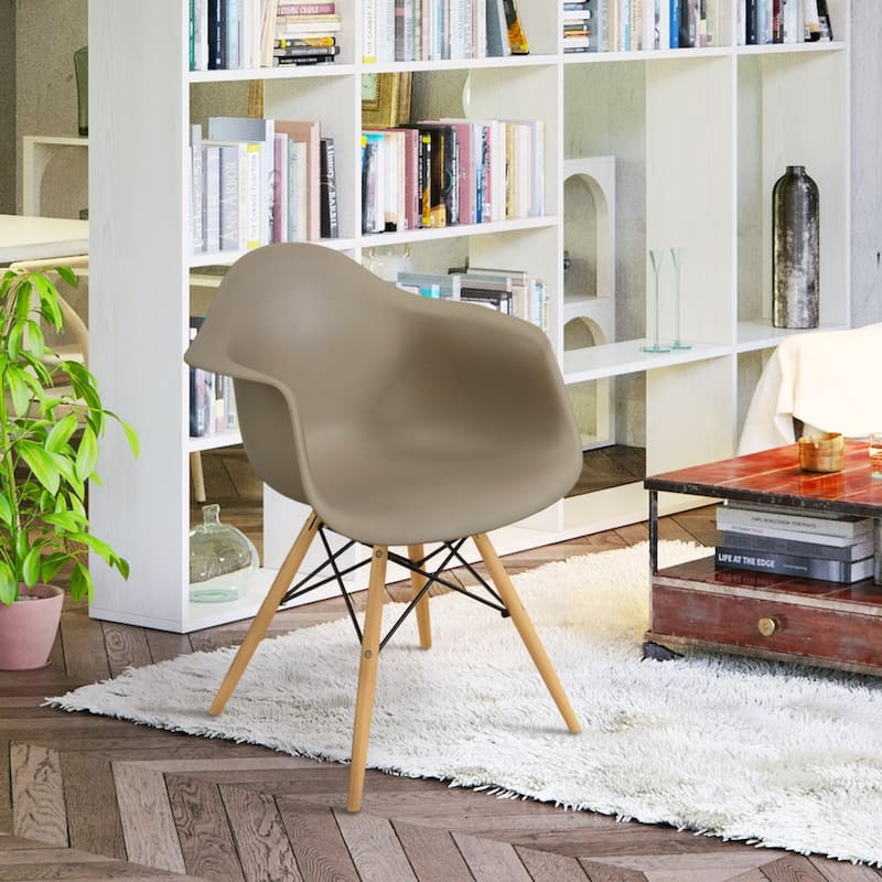 Duff Mid-Century Modern Wood Flared Arm Dining Chairs by Furniture of America (Set of 2) - Light Brown