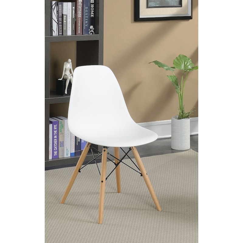 Suff Mid-Century Modern Plastic Accent Chairs by Furniture of America (Set of 2)