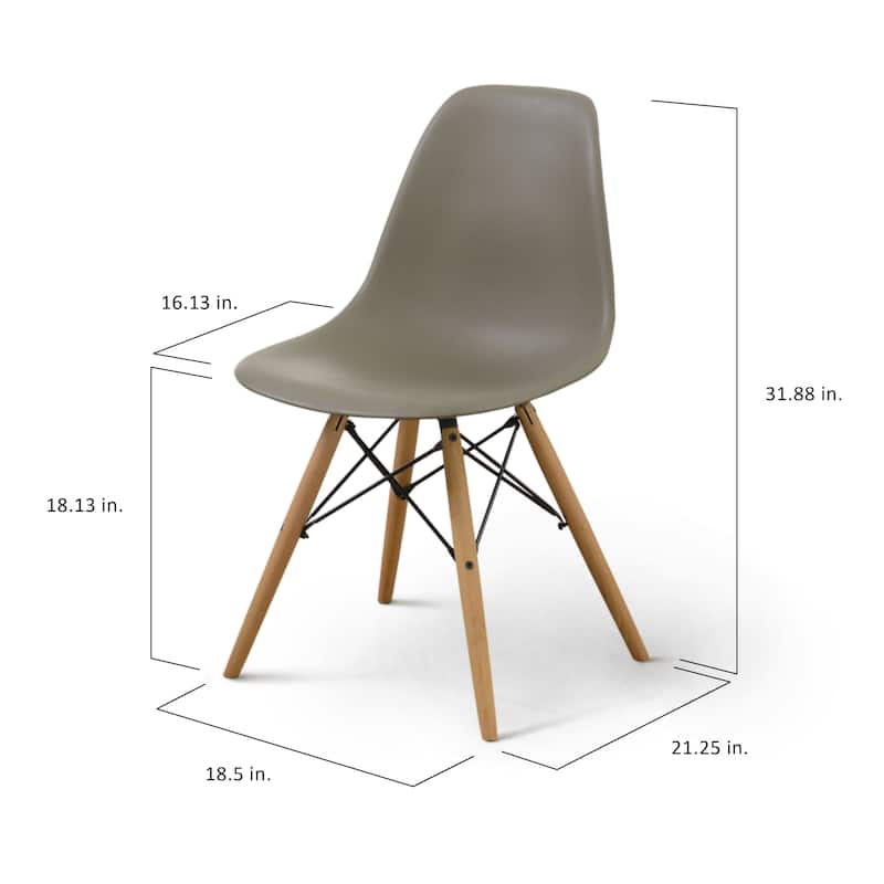 Suff Mid-Century Modern Plastic Accent Chairs by Furniture of America (Set of 2)