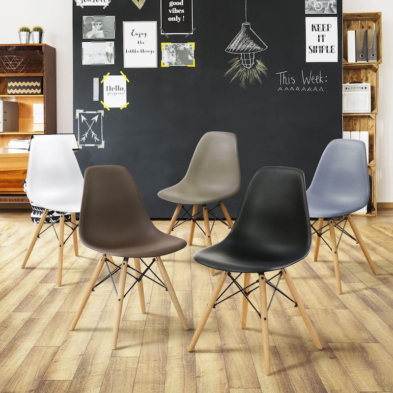 Suff Mid-Century Modern Plastic Accent Chairs by Furniture of America (Set of 2)