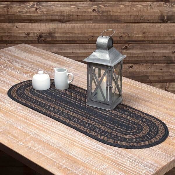 slide 1 of 1, Blue Primitive Tabletop Kitchen VHC Patriot Navy Runner Jute - 13x36 13x36