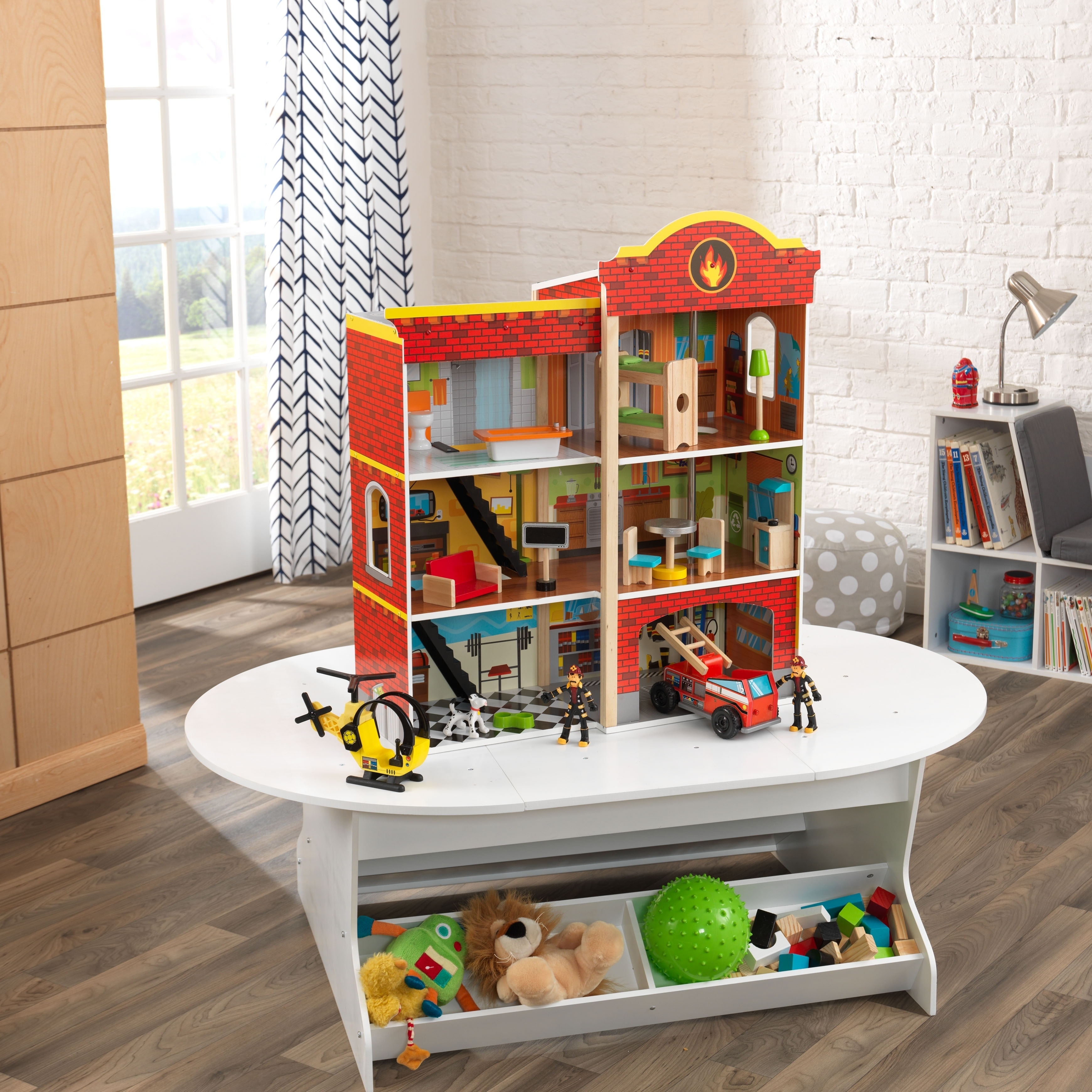 kidkraft wooden firehouse