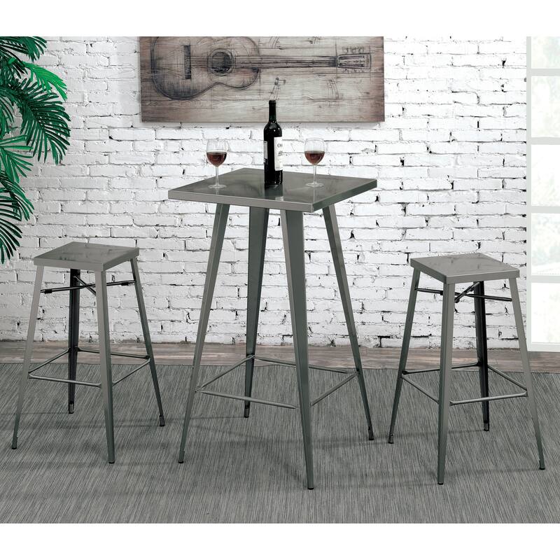 Jopp Industrial Grey Metal Barstools (Set of 2) by Furniture of America
