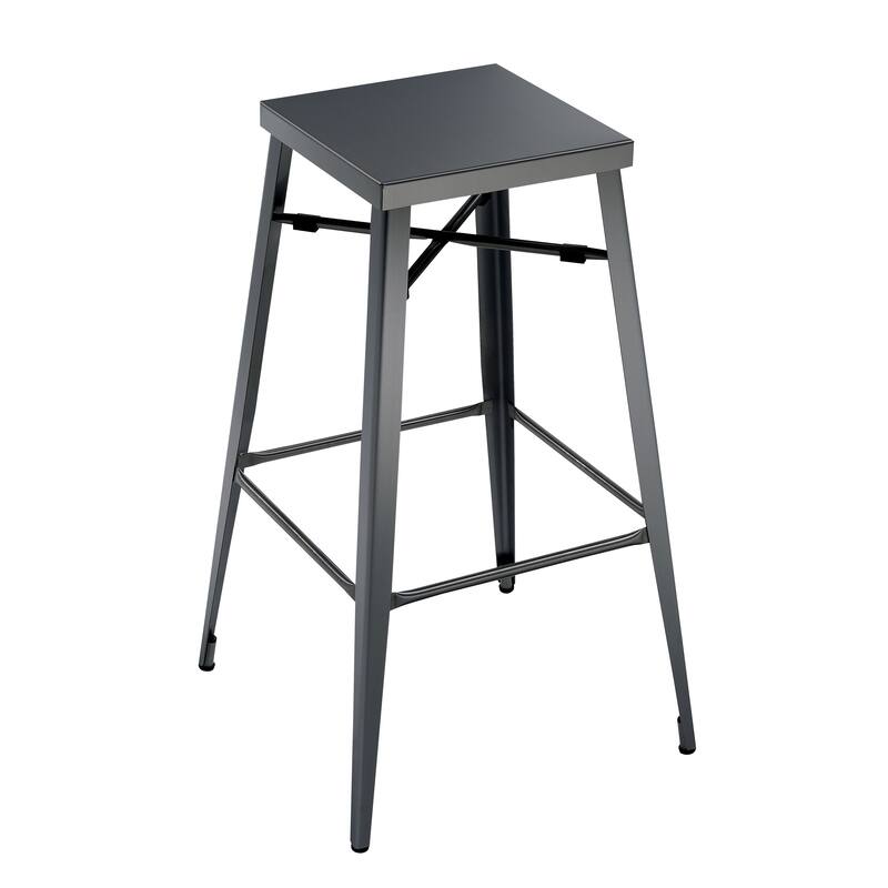 Jopp Industrial Grey Metal Barstools (Set of 2) by Furniture of America