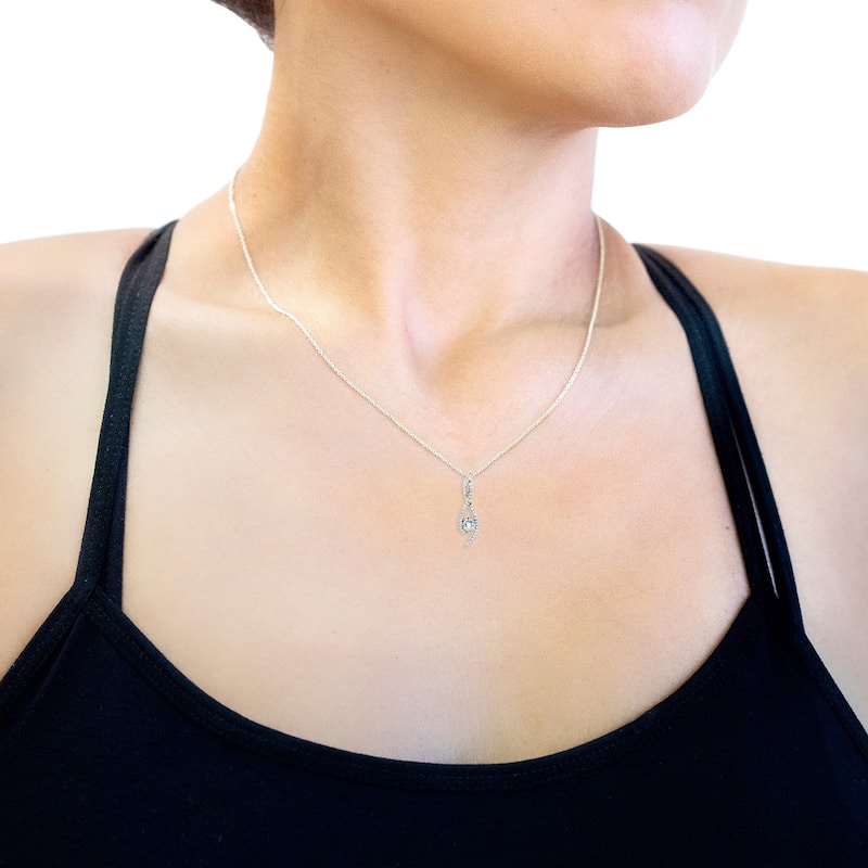 Annello by Kobelli 10k Gold 1/2ct TDW Diamond Ribbon Necklace (H-I, I1-I2)