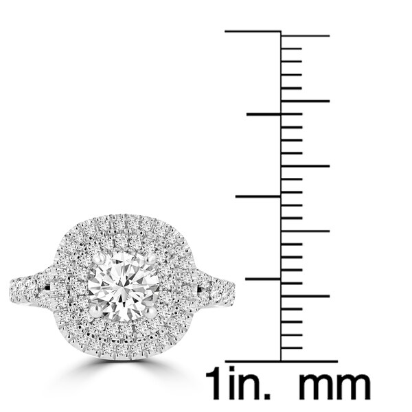 La Vita Vital 14K Two-Tone Moissanite 1.00ct & Diamond 0.80ct Engagement Ring - White
