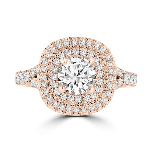 La Vita Vital 14K Two-Tone Moissanite 1.00ct & Diamond 0.80ct Engagement Ring - White
