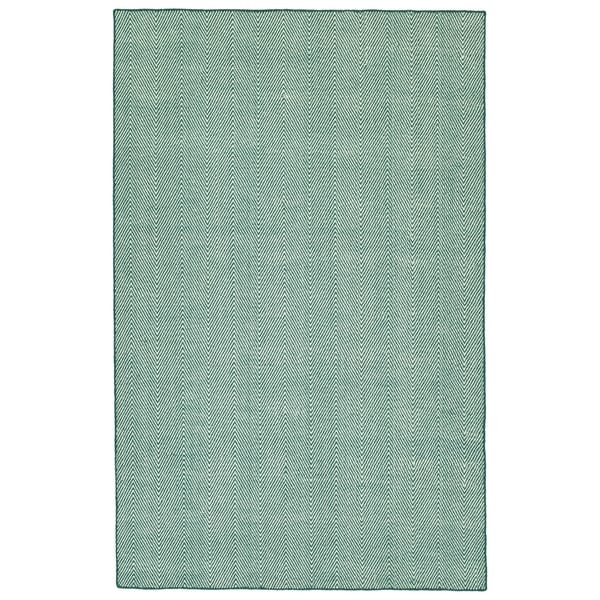 Indoor/Outdoor Eden Chevron Teal Polyester Rug - 3' x 5'