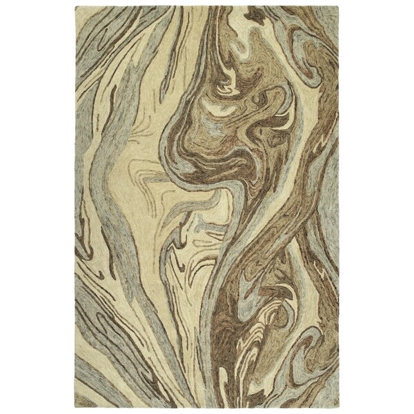 Hand-Tufted Artworks Sand Wool Rug - 3'6" x 5'6"