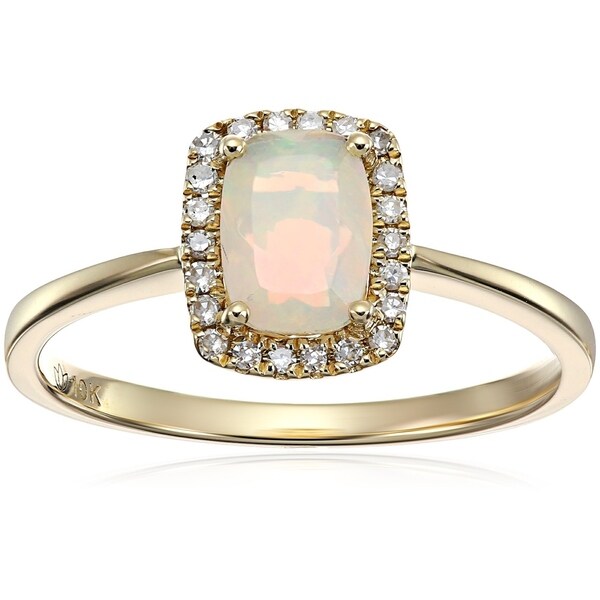 Shop Pinctore 10k Yellow Gold Ethiopian  Opal Diamond 