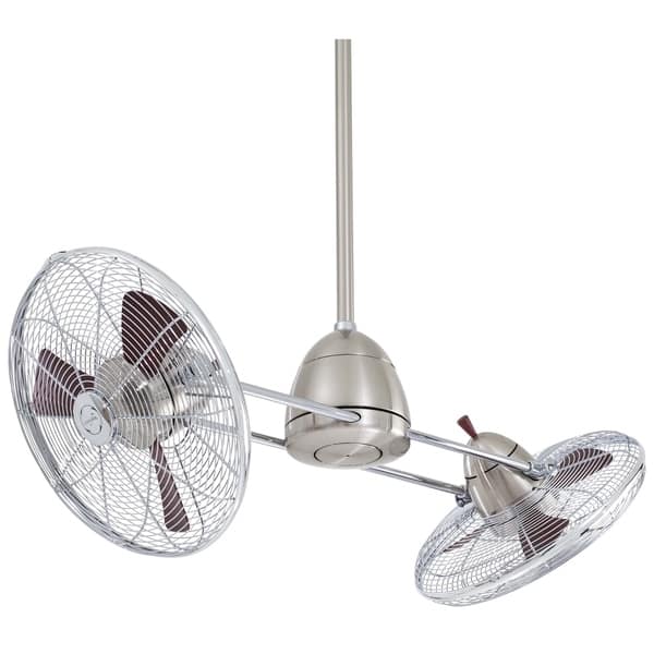 Shop Gyro Ceiling Fan In Brushed Nickel W Chrome Finish W