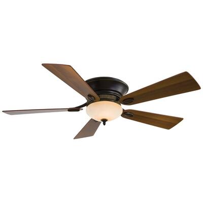 Delano? II Flush Mount Ceiling Fan In Dark Restoration Bronze Finish W/Dark Walnut Blades