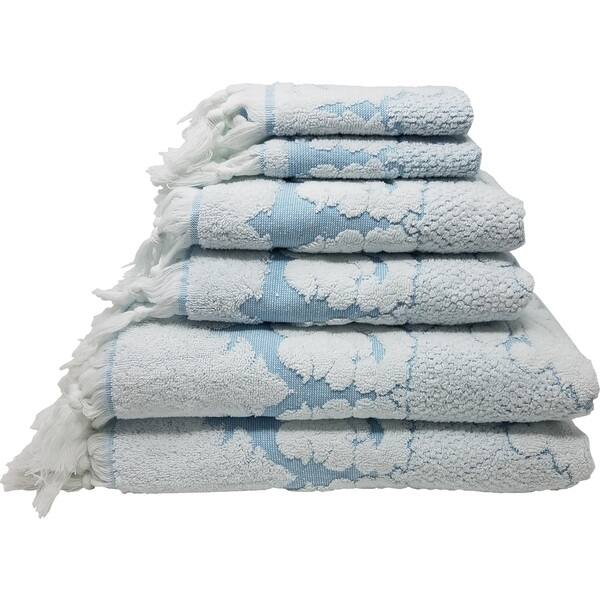 Blush Turkish Spa Collection 6-pc Cotton Towel Set - Laural Home