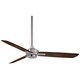 preview thumbnail 5 of 6, Minka Aire Rudolph Brushed Nickel With Maple 3 Blade Ceiling Fan