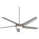 preview thumbnail 1 of 4, Minka Aire Raptor Brushed Nickel 5 Blade 60 Inch Ceiling Fan With LED