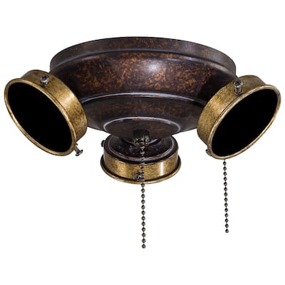 Minka Aire Timeless Mottled Copper With Gold Highlights 3 Bulb Light