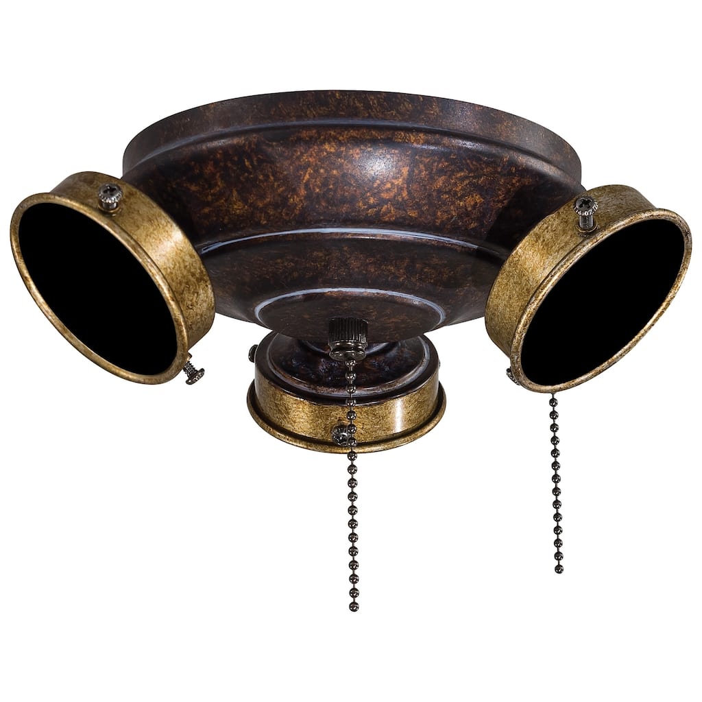 Minka Aire Timeless Mottled Copper With Gold Highlights 3 Bulb Light